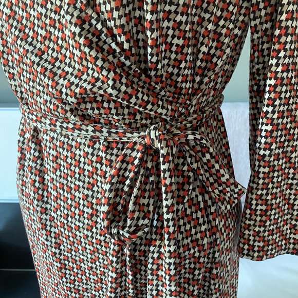 - Talbots Faux Wrap Dress in Beautiful Fall Colors Size SP        - P - Picture 6 of 8